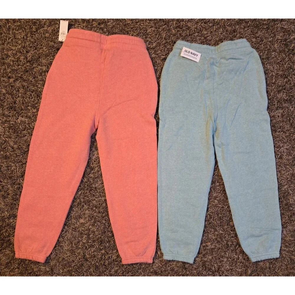 Old Navy Kids Joggers Size S 6-7 Green and Peach NWT New